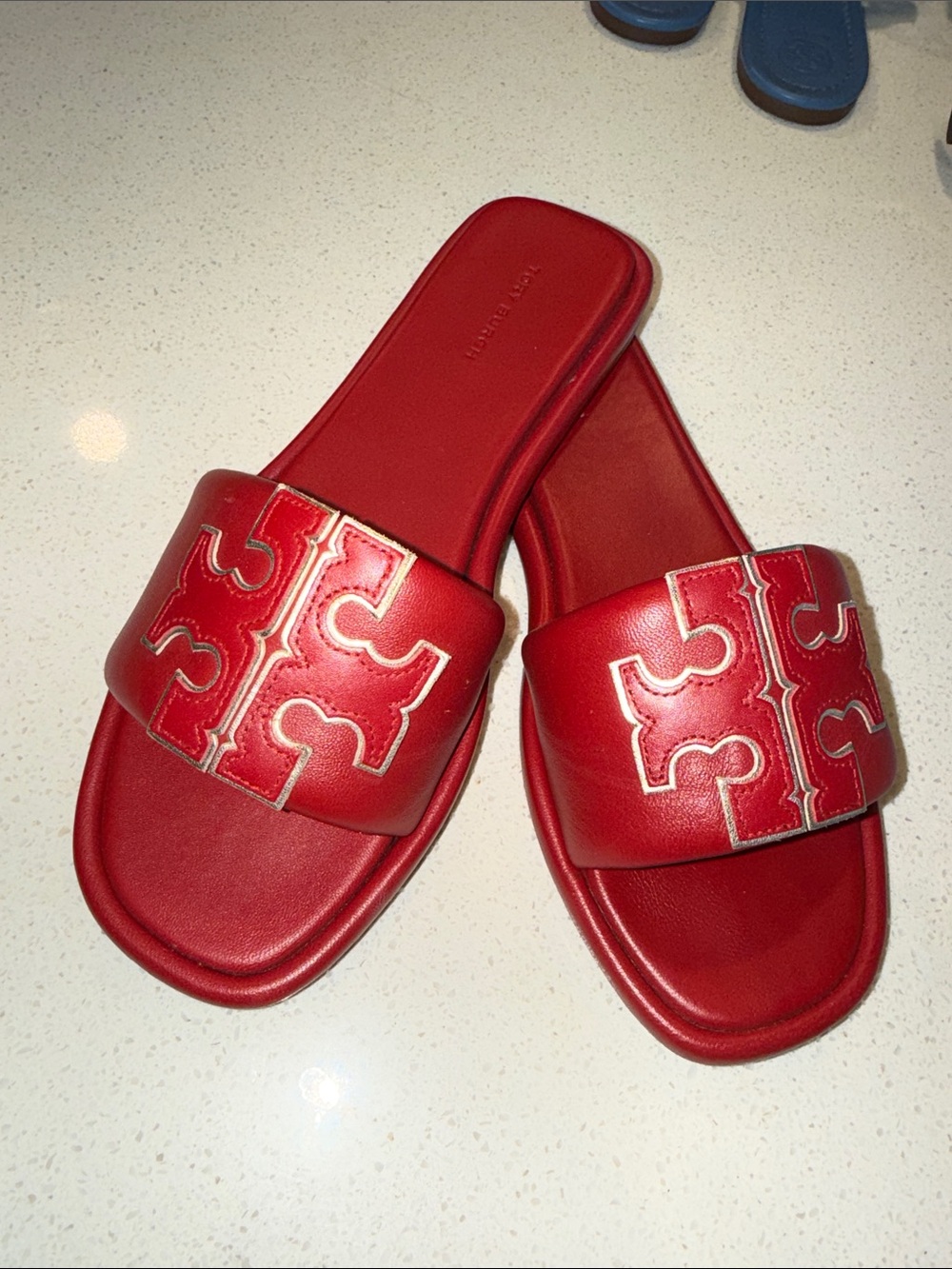Tory Burch Double T Sport Slides 8 Red